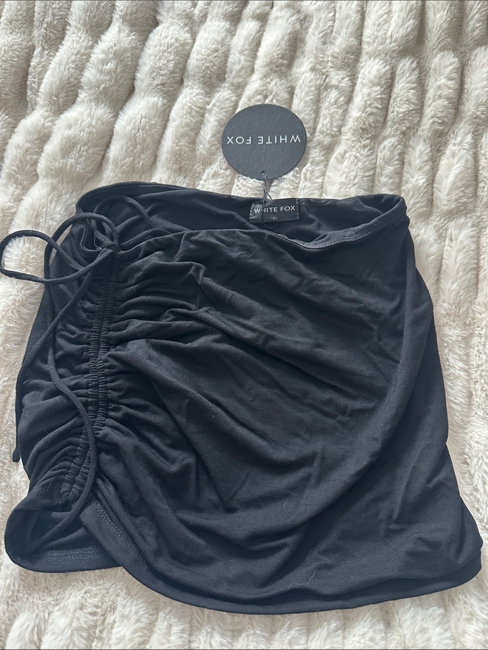 White Fox Mini Skirt NWT Size Small Black